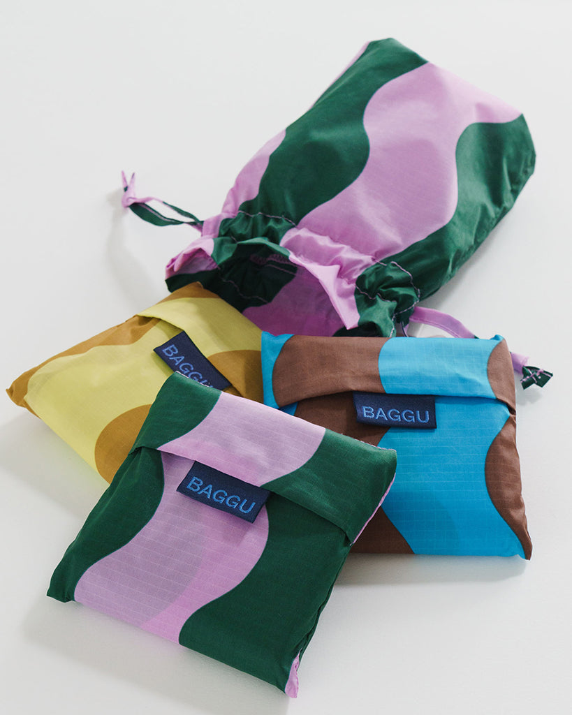 Standard Reusable Bags Set of 3 - Wavy Stripes
