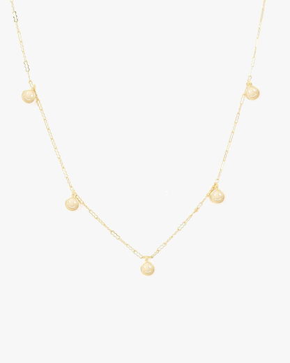 Super Smiley Face Necklace - Gold