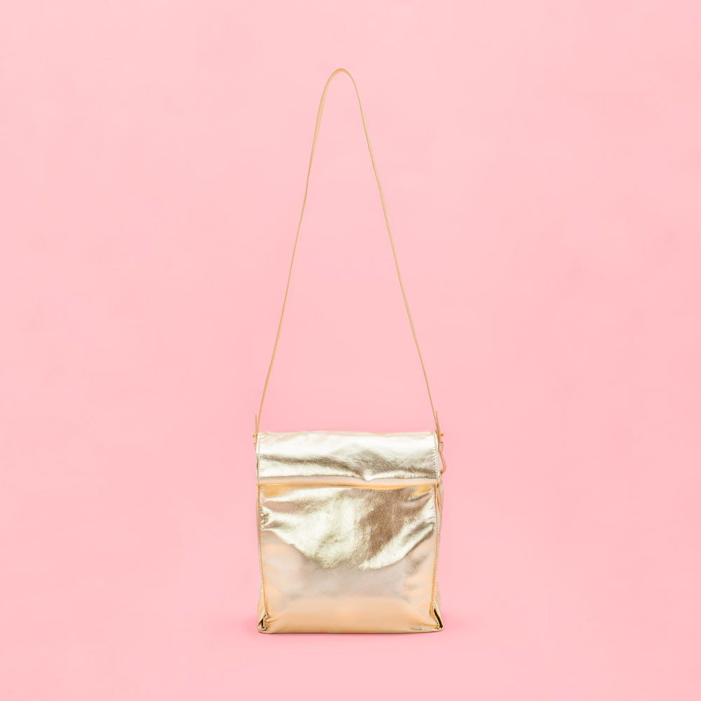 What's For Lunch Crossbody Bag - Metallic Gold