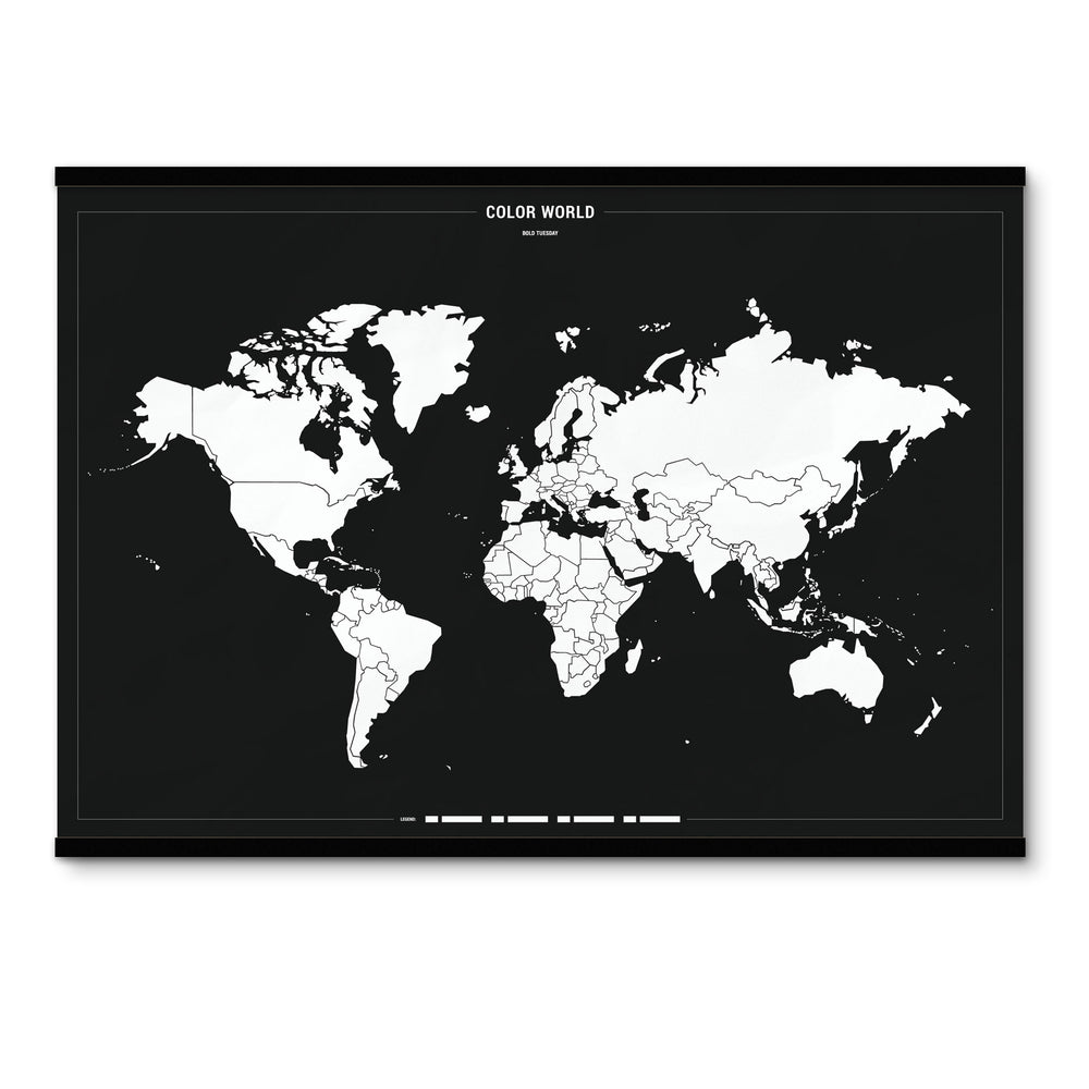 Color Your Travels World Map Poster