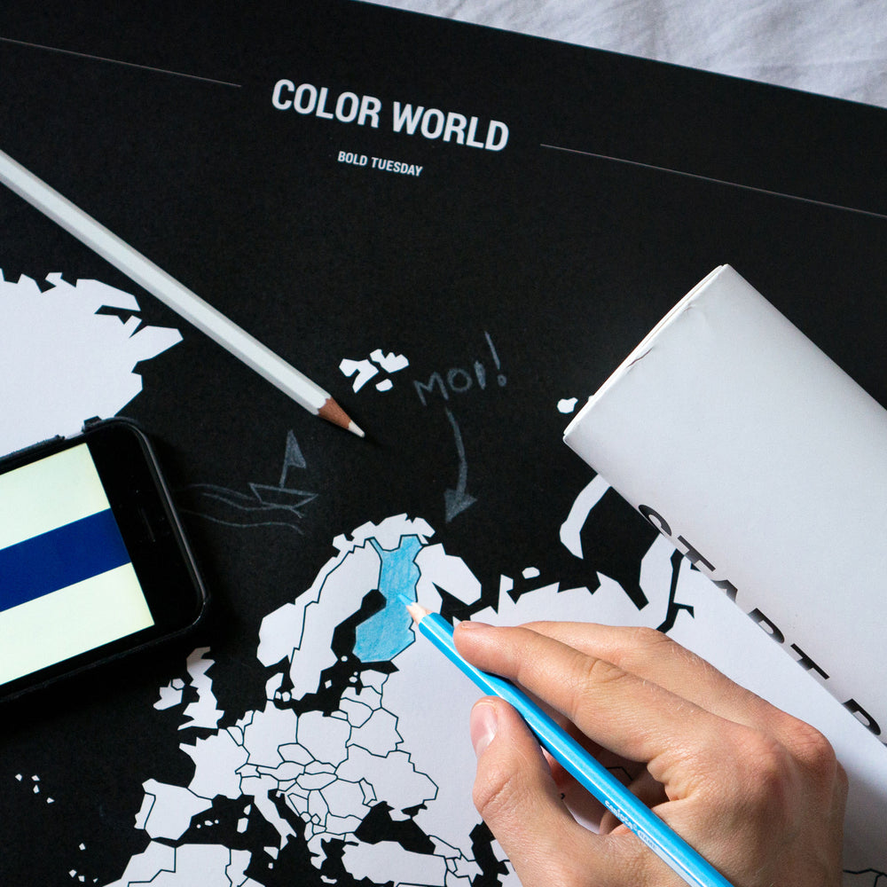
                      
                        Color Your Travels World Map Poster
                      
                    