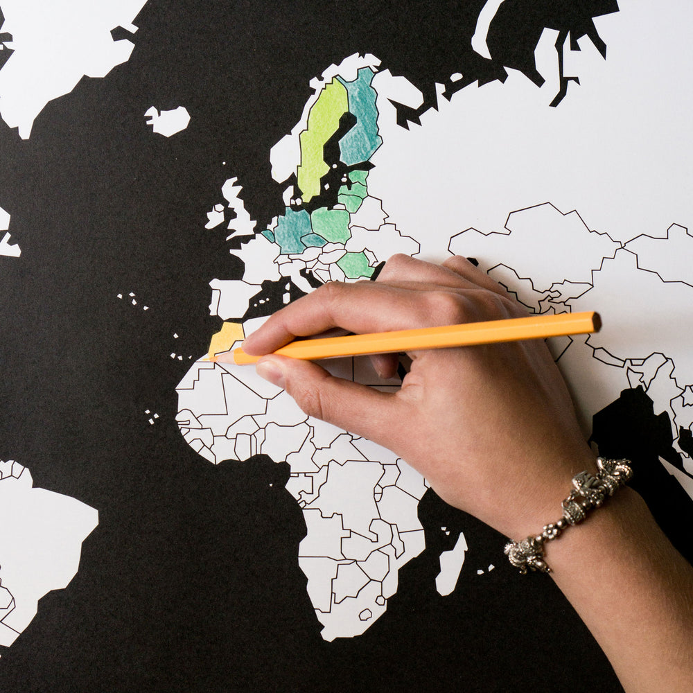 
                      
                        Color Your Travels World Map Poster
                      
                    