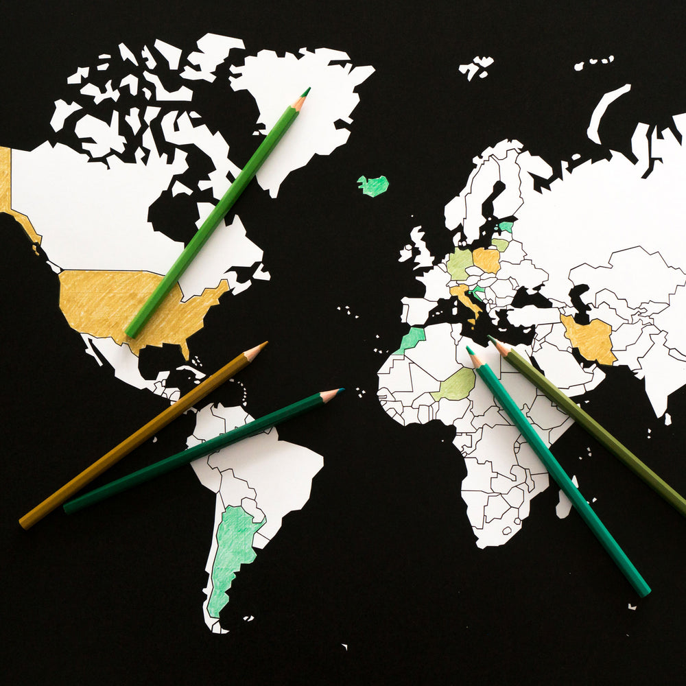 
                      
                        Color Your Travels World Map Poster
                      
                    